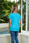 DIAMOND LACE TOP - aqua