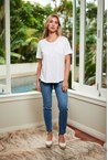 FLORA PATCH TOP - white