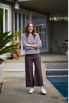 STRETCH LINEN PANT - chocolate