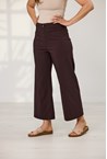 STRETCH LINEN PANT - chocolate