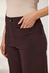 STRETCH LINEN PANT - chocolate