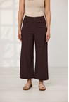 STRETCH LINEN PANT - chocolate