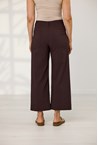 STRETCH LINEN PANT - chocolate