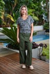 STRETCH LINEN PANT - stone