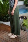 STRETCH LINEN PANT - stone