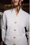 COCO MERINO CARDI - chalk