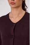 DARBY BTN CARDI - raisin