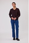 DARBY BTN CARDI - raisin