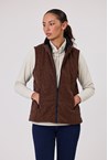 SUEDE QUILT VEST - latte