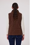 SUEDE QUILT VEST - latte