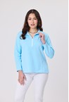 SIDELINE ZIP POLO - aqua