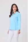 SIDELINE ZIP POLO - aqua