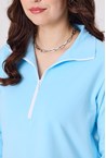 SIDELINE ZIP POLO - aqua