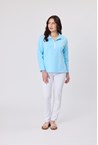 SIDELINE ZIP POLO - aqua