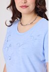 FLORAL PATCH TOP - chambray