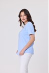 FLORAL PATCH TOP - chambray