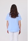 FLORAL PATCH TOP - chambray